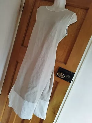 $6.87 • Buy M&S Linen Beach Dress 16, Lightweight Sleeveless Shift/ Fit And Flare! Summery!