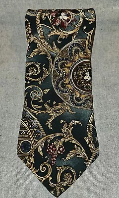Mickey Mouse Neck Silk Tie Green & Gold Paisley Mickey Inc. New • $8