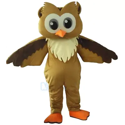 Professional Brown Owl Mascot Costume Suit Party Game Fancy Dress Parade Adults • $171.21
