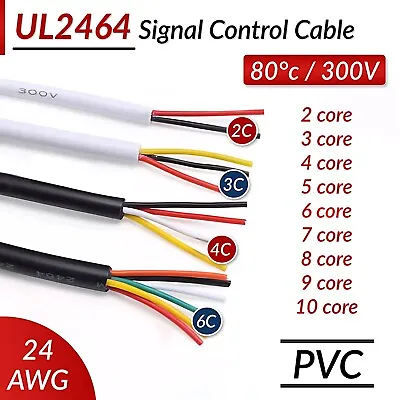 UL2464 Multi-Core Power Wire 24AWG Signal Control Cable 2/3/4/5/6/7/8/9/10 Cores • $2.85