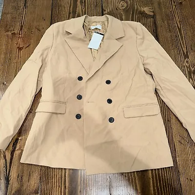 NWT MNG Mango Women's Size 10 Three Button Blazer - Beige • $34.99