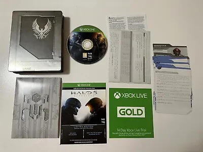 HALO 5: GUARDIANS Limited Edition Steelbook Xbox One + *METAL EARTH KIT* (2015) • $34.99