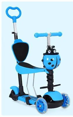 5 In 1 Kids Child Scooter 3 Wheel Toddler Beginner Kick Scooters Adjustable Seat • £34.99