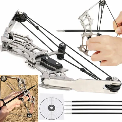 7.4'' Mini Compound Bow Arrow Archery Target Paper Kid Pocket Bow Shoot Toy Gift • £19.19
