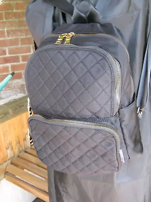 Travistar Backpack Small Size Black Satin With Quilted Back • £9.99