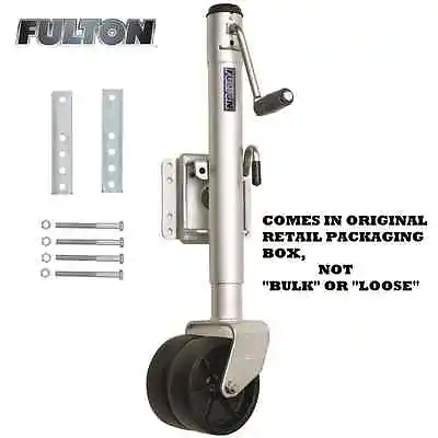 FULTON TRAILER JACK 1500 Lbs BOLT-THRU SWIVEL DUAL WHEELS SIDEWIND 12  LIFT BOAT • $149.92