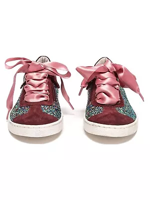 Monnalisa Girls Sneakers With Glitter Details Size 27 (10 US) • $50