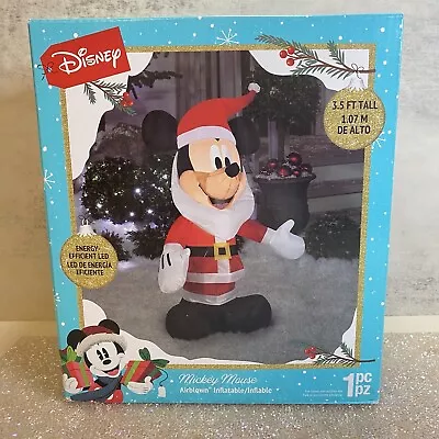 NEW Disney Christmas Mickey Mouse Santa Claus 3.5’ Airblown Inflatable Led Light • $35