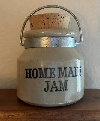 Vintage MOIRA Pottery Stoneware CROCK JAR “HomeMade Jam” Metal Handle - England • $24.95