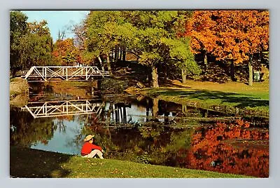 Hackettstown NJ-New Jersey Musconetcong River Boy Fishing Vintage Postcard • $7.99