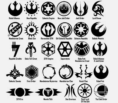 Star Wars Symbols Vinyl Decal Sticker Door Window Starwars Galactic Sith Jedi • $3.25