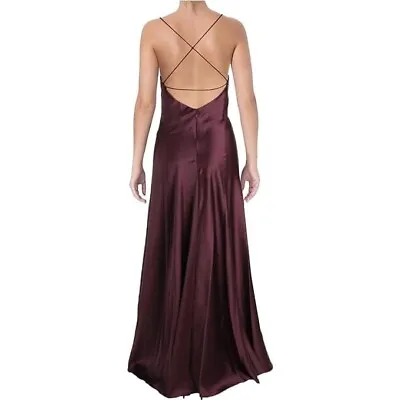 Vera Wang V-Neck Slip Gown Women 8 Full Length Bridesmaid Wedding Dress Purple • $51.99