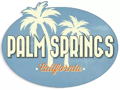 3x5 Inch Blue Oval Palm Springs California Sticker (decal Bumper CA) • $9