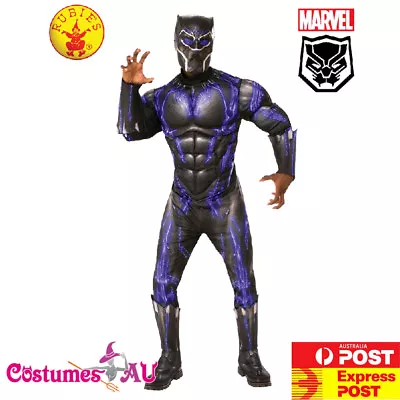 Deluxe Mens Black Panther Battle Costume Civil War Superhero Halloween Party • $49.58