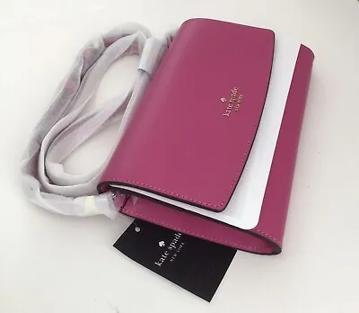 Kate Spade Perry Leather Crossbody Wallet Bag New In Pack Color Candied Plum NWT • $153.85