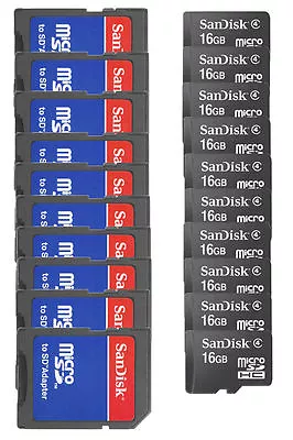 Lot Of 10 SanDisk 16 GB MicroSD HC Micro SDHC SD Class 4 TF Flash Memory Card • $43.99