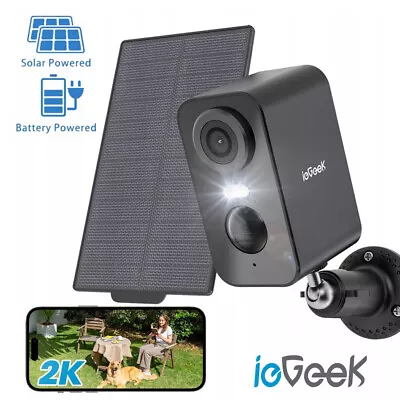 IeGeek Outdoor WiFi Wireless Solar Security Camera Home Battery CCTV Cam Alexa • £36.79