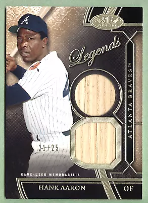 2015 Topps Tier One Hank Aaron Legends #21/25 Game Used Dual Bat Relic Braves • $149.99