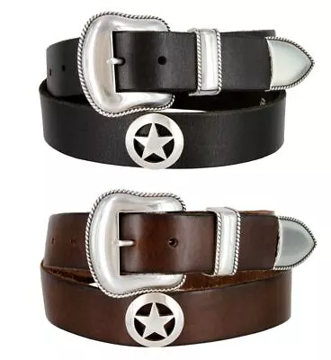 Marshall Star Western Genuine Full Leather Conchos Casual Jean Belt 1-1/2  Wide • $49.95