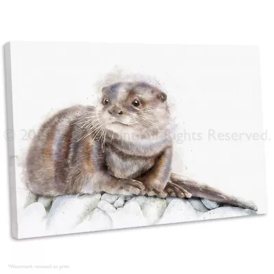 Otter Watercolour Style Canvas Print Framed Art Picture • £24.99