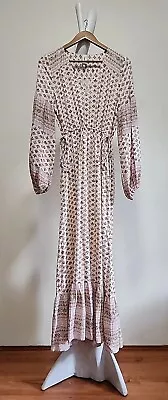 TIGERLILY Semi-Sheer Printed A-line Maxi Dress Size 10 Casual Bohemian  • $120