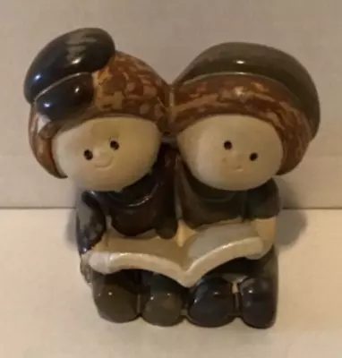 Vintage UCTCI Japan Stoneware Figurine Children Reading A Book Planter Air Fern • $9.99