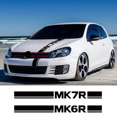 Racing Sport Stripes Car Hood Decor Stickers For Volkswagen Golf GTI MK7 MK6 • $12.59