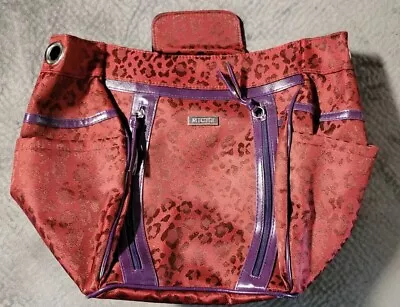 Miche TINA DEMI Red Cheetah Purple Accents Front Zippers Side Pockets Shell NWOT • $10