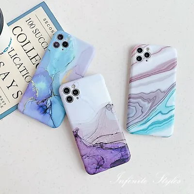 $12.89 • Buy IPhone 11 Pro Max XR XS X Soft TPU Silicon Phone Case Cover Colourful Marble