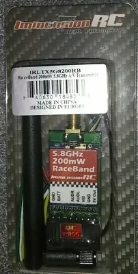 Immersion RC RaceBand 200mW 5.8GHz A/V Transmitter IRLTX5G8200RB New • $31.98