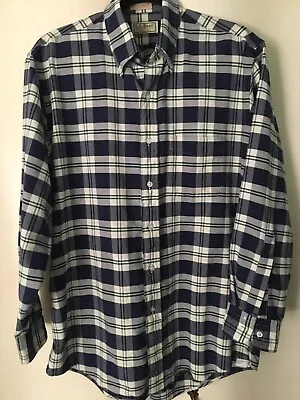 L.L. BEAN Men's Blue Plaid Button Down Shirt 71341 • $22.99