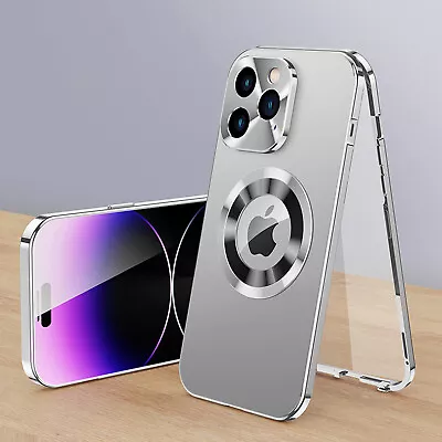 360 Full Magsafe Metal Case For IPhone 14 13 Pro Max 12 Double-Sided Glass Cover • $15.30