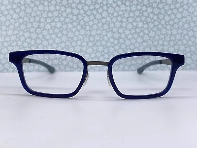 Ic! Berlin Eyeglasses Frames Woman Blue Grey Large Rectangular Feng Se Royal • £122.32