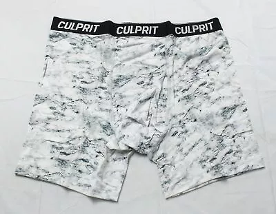 Culprit Men's Elastic Waist Mid-Rise Boxer Briefs LL7 White Marble Size 2XL NWT • $28.99