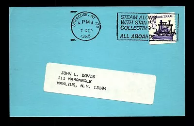 1983  Steam Along  With Stamp Collecting  Slogan Cancel Card - L19206 • $3.98