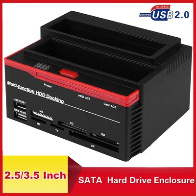 £23.49 • Buy 2.5/3.5  SATA IDE HDD Hard Drives Docking Station Clone USB 2.0 HUB +Card Reader