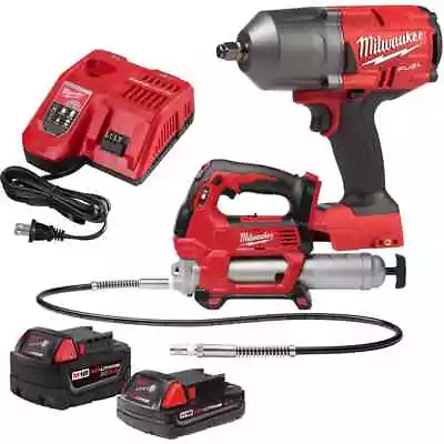 Milwaukee 2767-22GR M18 FUEL HTIW W/ Grease Gun Kit • $575.95