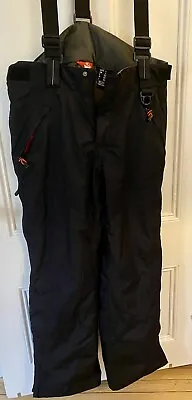 MARKER Ski Snow Pants Black Men’s Sz L Suspenders Ankle Zipper RN# 73344 EUC • $28