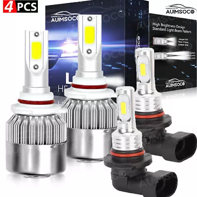 9005+H11 LED Headlight Super Bright White Bulbs Combo Kit 6000k High/Low Beam 4x • $34.99