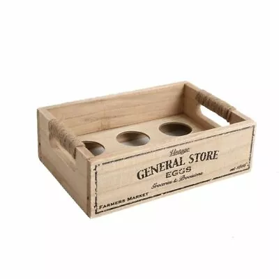 Farmers Market Vintage General Store Rustic Wooden Egg Crate Storage Holder • £5.99