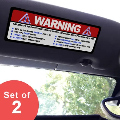 Large - Warning Funny Safety Rules - Visor Sticker Set For MINI Cooper • $15.99