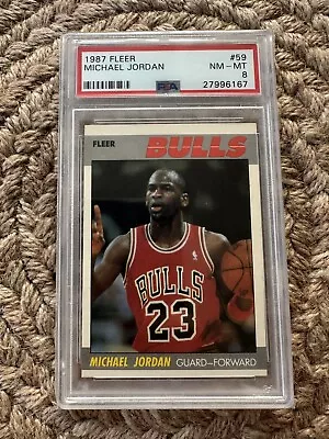 1987 Fleer Michael Jordan #59 PSA 8 NM-MT 2nd Yr HOF BULLS! • $237.50