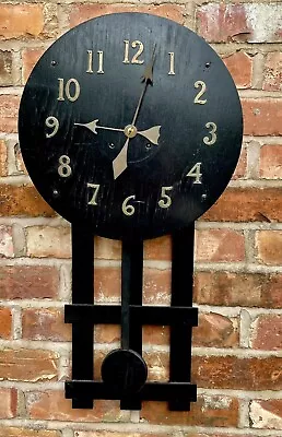 Antique Original ARTS AND CRAFTS Mission Ebonized Wall Clock Sold As Seen • $180.29