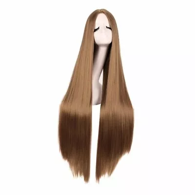 Wigs Super Long 100CM Fashion Anime Hair Wavy Straight Curl Cosplay Costum • $22.34