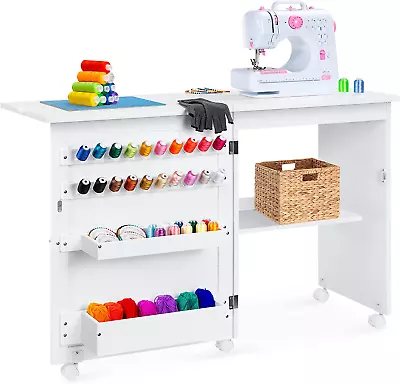 Folding Sewing Table Multipurpose Craft Station & Side Desk With Compact Design • $146.99