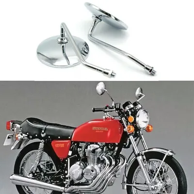 $23.55 • Buy Chrome Motorcycle Rearview Side Mirrors For Honda CB400F CB450 CB500 CB550 CB650