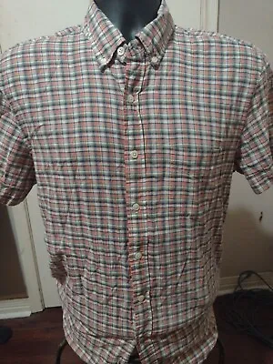 Men's J.Press Trunk Club Short Sleeve MultiColor Cotton Button Shirt Large L • $23.49