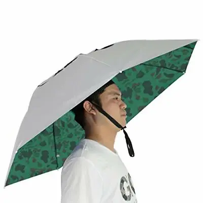 $26.46 • Buy Fishing Umbrella Hat Folding Sun Rain Cap Silver/Camouflage With Wind Vent
