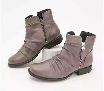 Miz Mooz Rched Leather Wide Width Ankle Boot-Lucy-Graphite-41W (9.5-10W)-A384569 • $79.99