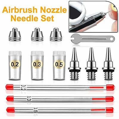 £8.02 • Buy 0.2-0.5mm Airbrush Needle Nozzle & Nozzle Cap Kit Airbrush Spray Gun Accessories